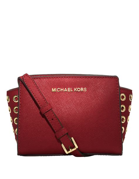 michael kors selma grommet mini messenger bag|Michael Michael Kors Selma Grommet Leather Mini Messenger .